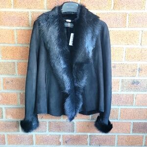 DOM GOOR Sheep Skin Jacket with Fur Trim